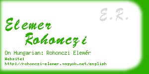 elemer rohonczi business card