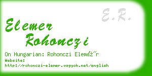 elemer rohonczi business card